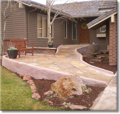 Custom stone wheelchair ramps