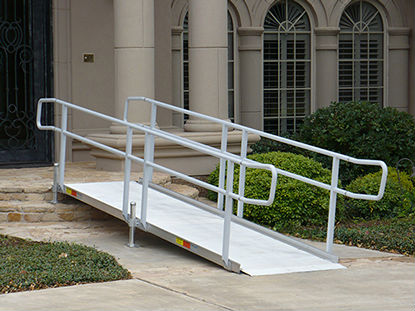 Temporary aluminum wheelchair ramps